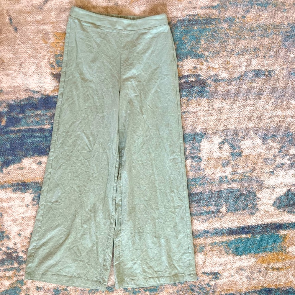 Sage green wide leg pants